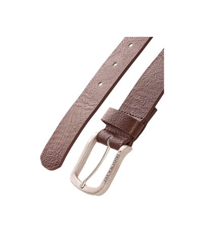 Cinturón de cuero sintético marrón oscuro Jack & Jones