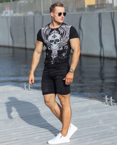 Steven Black Skull T-Shirt Jeel