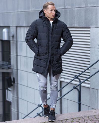Carl Long Quilted Black Jacket Only & Sons