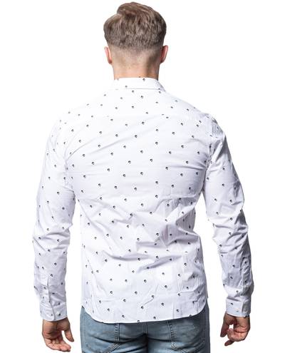 Skull Print Dress Shirt White Only & Sons