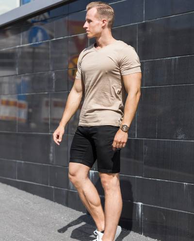 Basic V-Neck T-Shirt Beige Jack & Jones Basic V-Neck T-Shirt Beige Jack & Jones