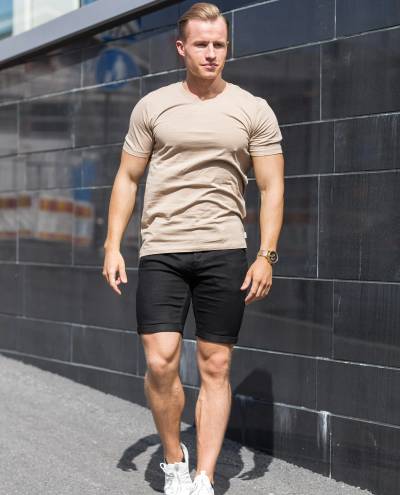 Basic V-Neck T-Shirt Beige Jack & Jones Basic V-Neck T-Shirt Beige Jack & Jones