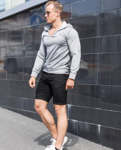 V-Neck Hoodie Gray Jerone