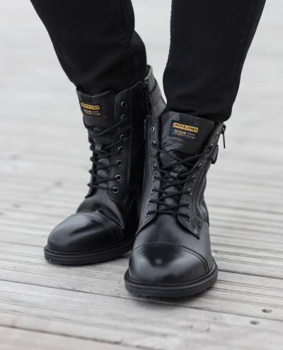 Holland Leather Zip Shoes Black Jack & Jones