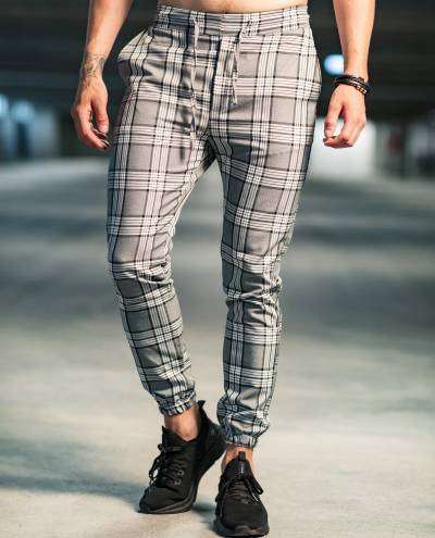Gray Patterned Pants Jerone