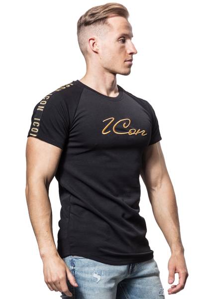 Icon Gold Embroided T-Shirt Black Jerone