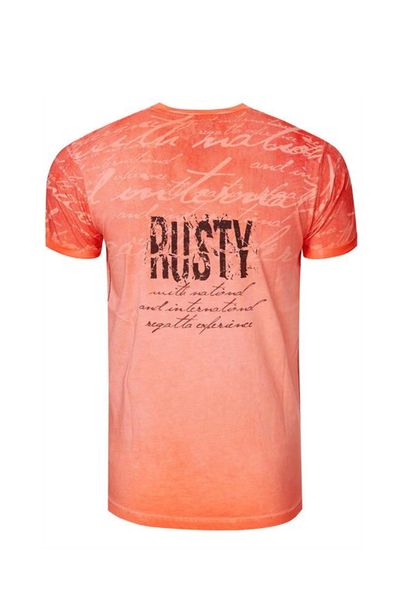 Washed Printed T-Shirt Neon Red Rusty Neal