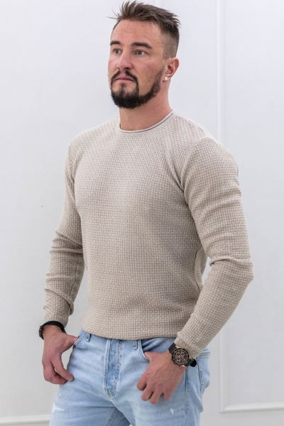 Punto ligero estructurado de hombre beige