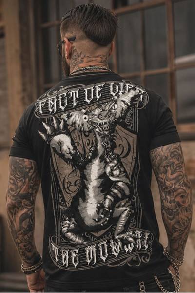 Camiseta rock spiritual de hombre con estampado en la espalda