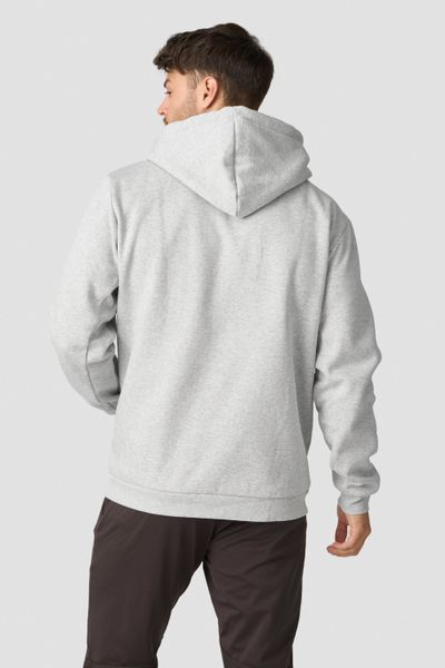 sudadera con capucha gris claro de hombre con bolsillo canguro extraíble