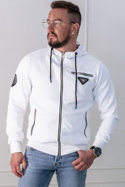 Sudadera con capucha estructurada blanca con detalles plateados JERONE