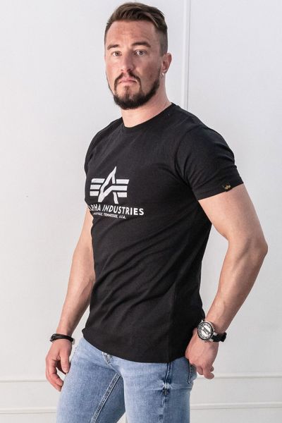 Camiseta Basic Carbon Silver Negra Alpha Industries