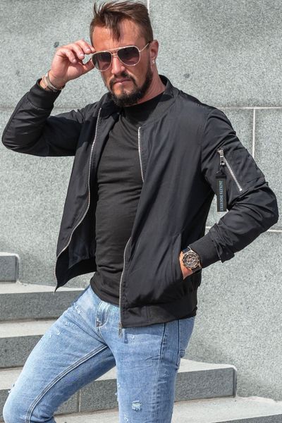 Chaqueta bomber ligera negra para hombre JERONE