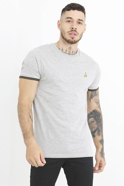 Camiseta gris suave con logo en el pecho BRAVE SOUL Camiseta gris suave con logo en el pecho BRAVE SOUL