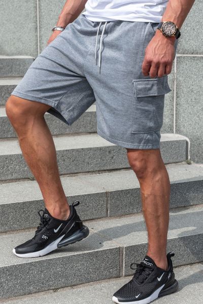 Pantalones cortos tipo college grises para hombre