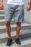 Pantalones cortos tipo college grises para hombre