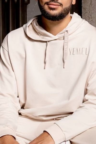 Sudadera oversize beige para hombre MYEMEL