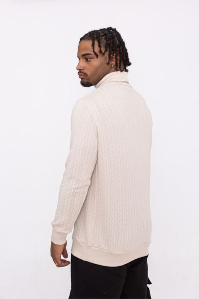 Jersey de cuello alto estructurado ligero beige AARHON