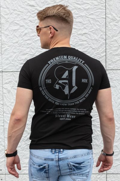 Camiseta negra con estampado en la espalda AARHON Camiseta negra con estampado en la espalda AARHON
