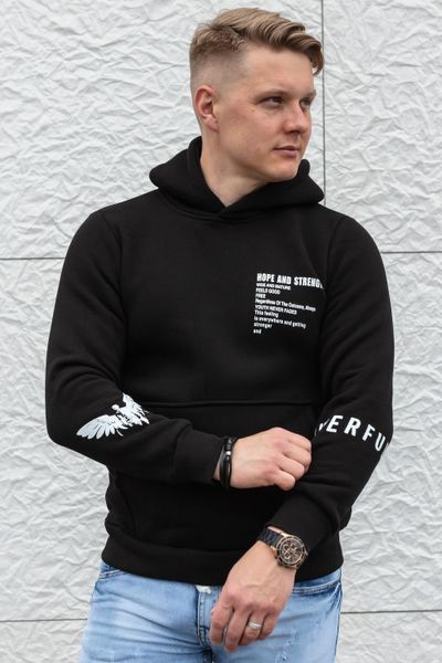 Sudadera con capucha negra estampada AARHON