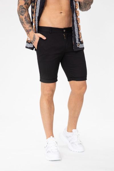 Pantalones cortos negros elásticos para hombre, más elegantes JERONE