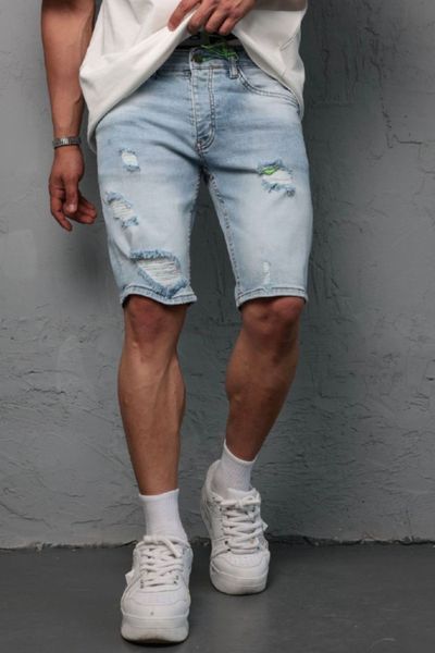 Pantalones cortos vaqueros azul claro JERONE