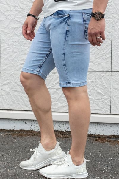 Pantalones cortos vaqueros azul claro con cinta decorativa JERONE