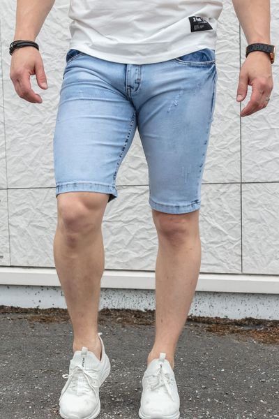 Pantalones cortos vaqueros azul claro con cinta decorativa JERONE