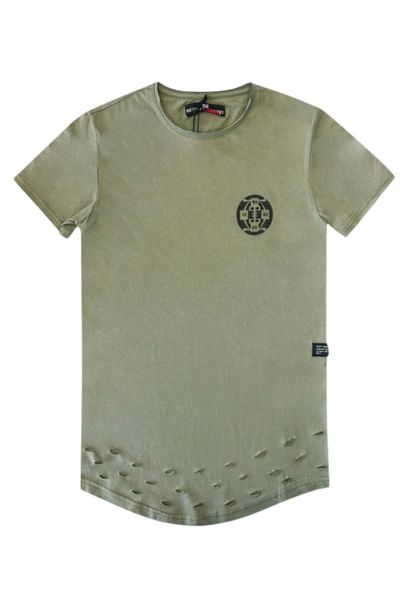 Camiseta verde larga con estampado en la espalda RUSTY NEAL Camiseta verde larga con estampado en la espalda RUSTY NEAL