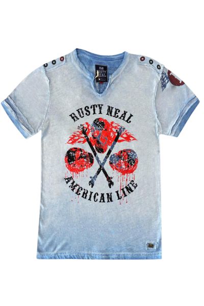 Camiseta azul con foil Rusty Neal Camiseta azul con foil Rusty Neal
