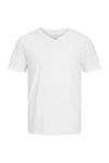 Camiseta de algodón blanca con cuello en V Jack&Jones