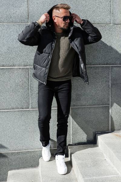 Chaqueta acolchada negra Union Jack & Jones Chaqueta acolchada negra Union Jack & Jones