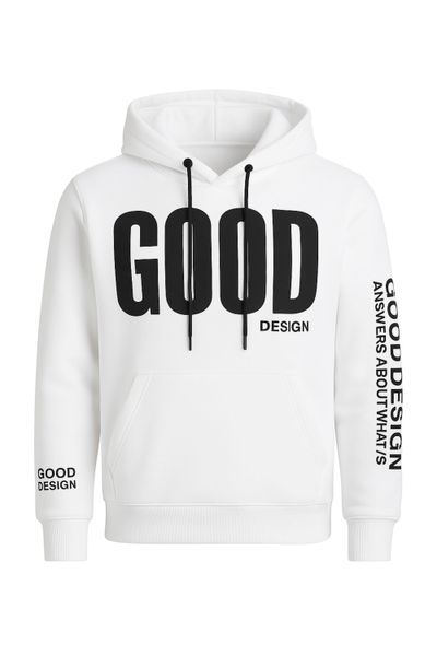 Sudadera con capucha blanca con estampado de texto JERONE Sudadera con capucha blanca con estampado de texto JERONE