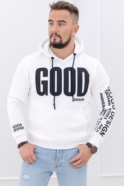 Sudadera con capucha blanca con estampado de texto JERONE
