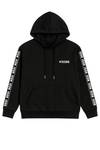 Sudadera negra con capucha y cremallera con estampado de texto JERONE