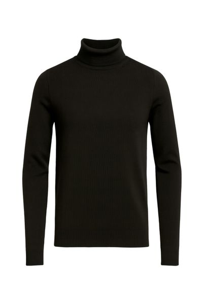 Jersey elástico negro con cuello alto JERONE Jersey elástico negro con cuello alto JERONE