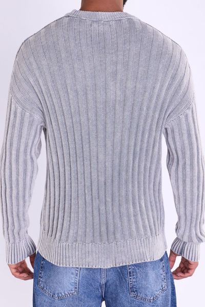 Suéter gris suave con rayas verticales JERONE