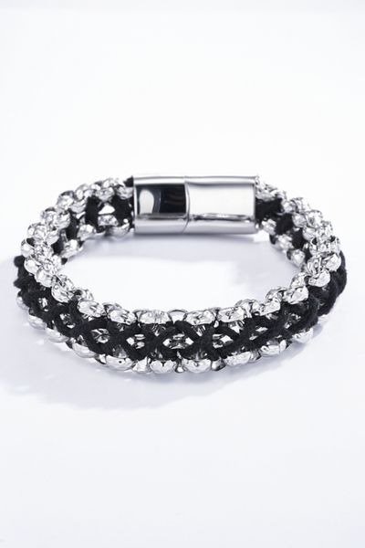 Pulsera trenzada color plata JERONE JEWELLERY