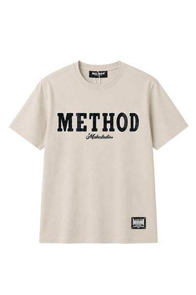 Method camiseta beige con strass JERONE