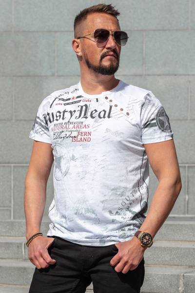 Camiseta blanca estampada RUSTY NEAL