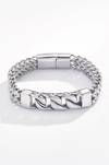 Pulsera plateada con placa JERONE JEWELLERY