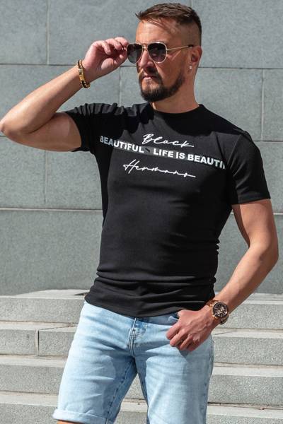 Camiseta negra estructurada Rick JERONE