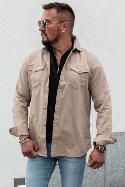 Sheridan Denim Shirt Beige Jack & Jones Sheridan Denim Shirt Beige Jack & Jones