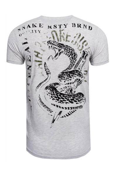 Snake Back Print T-Shirt Gray Rusty Neal