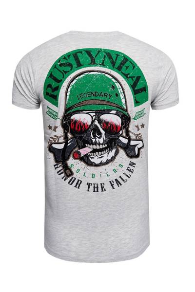 Camiseta gris con estampado en la espalda Rusty Neal