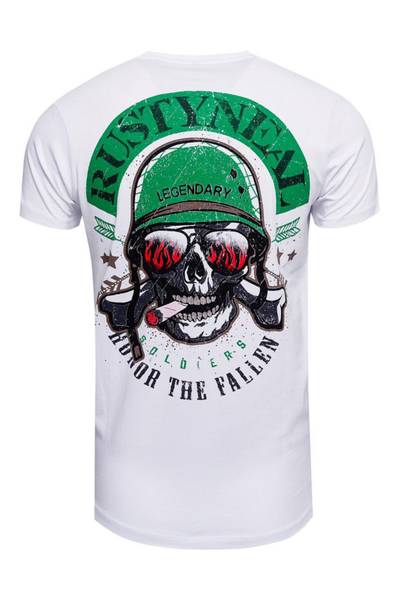 Camiseta blanca con estampado en la espalda Rusty Neal