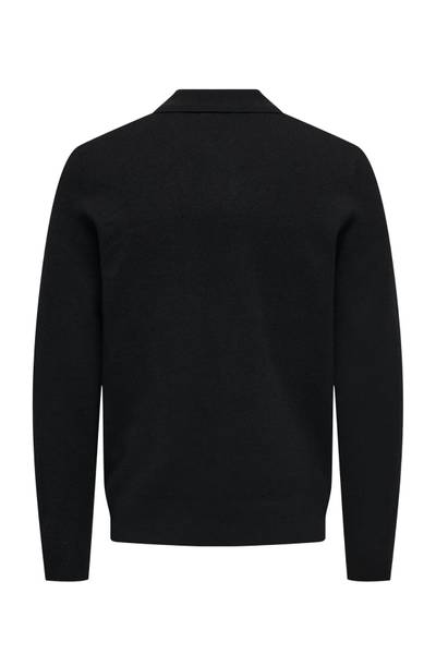 Cooper camisa con media cremallera negra ONLY&SONS
