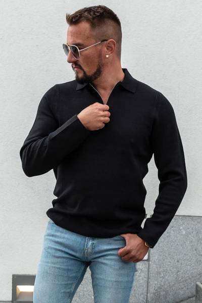 Cooper camisa con media cremallera negra ONLY&SONS