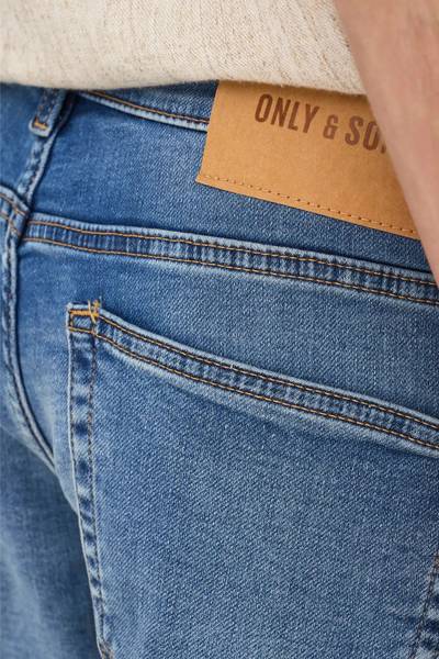 Pantalones cortos vaqueros elásticos azules para hombre ONLY&SONS
