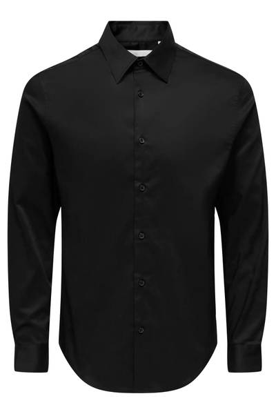 Camisa de cuello Jim negra ONLY&SONS Camisa de cuello Jim negra ONLY&SONS